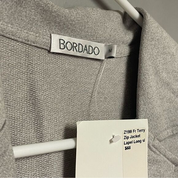 Bordado Women’s Terry Zip Jacket lapel Heather gray size Medium M blazer - Picture 2 of 4